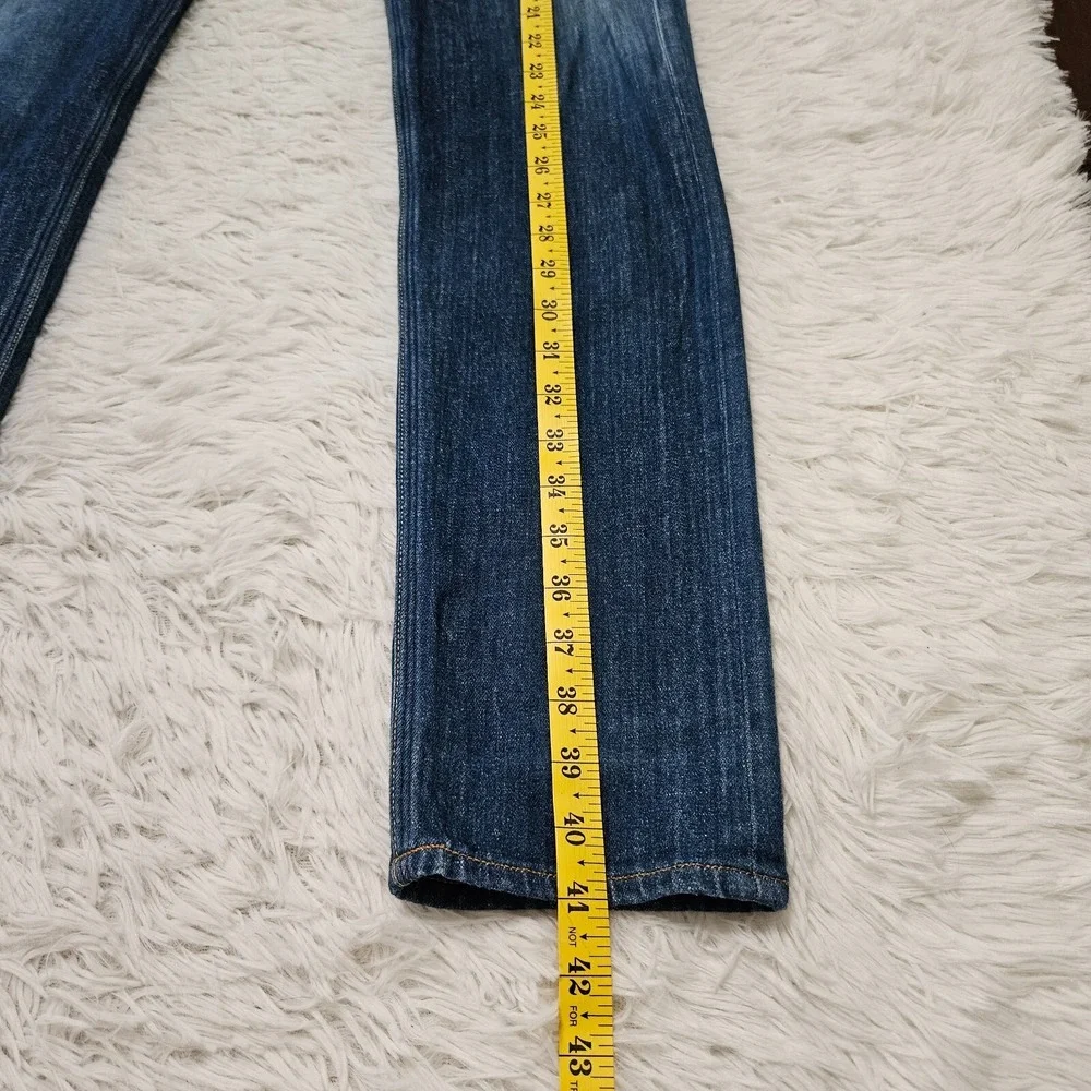 Rag & Bone Men's Sz 30x32 Denim Blue Button Fly Slim Straight Linen Rinse‎ Jeans